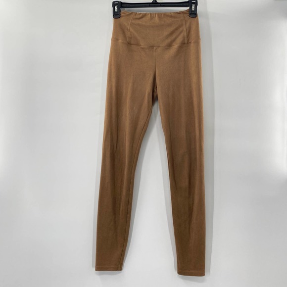 Wilfred Free Daria Tan Vegan Faux-suede Legging Pants Extra Small XS Super Soft - Picture 3 of 10